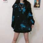 Tie Dye Long-sleeve T-shirt Black - One Size