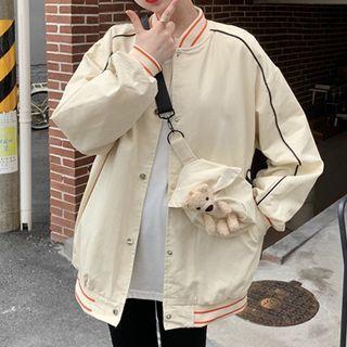 Set: Baseball Jacket + Bear Plush Crossbody Bag