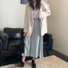 Single Breasted Blazer / A-line Midi Skirt