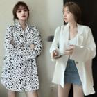 Leopard Print Shirt / Plain Blazer