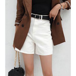 Cotton A-line Shorts With Belt