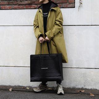 Quilted Hooded Button Coat