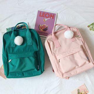 Lightweight Pom Pom Square Backpack