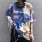 Short-sleeve Lettering Tie Dye T-shirt