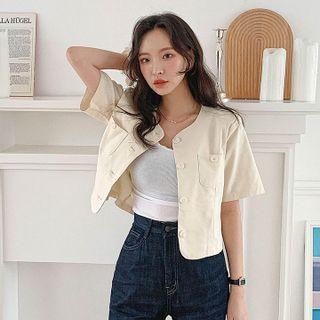 Round-neck Cropped Jacket