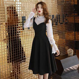 Sleeveless A-line Midi Evening Dress