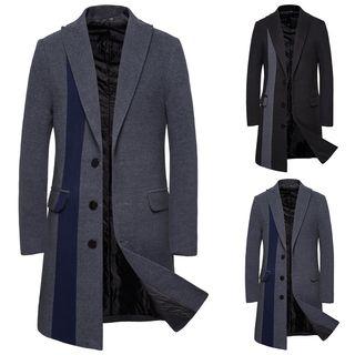 Color Panel Single-breasted Coat