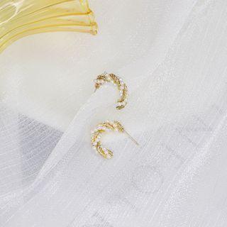 Sterling Silver Faux Pearl Hook Earring 1 Pair - 925 Silver - Pearl - One Size