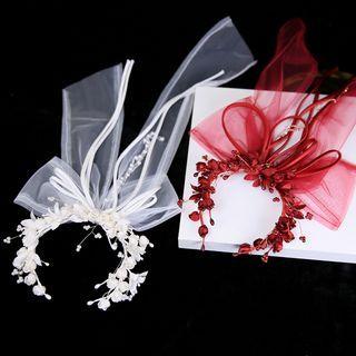 Flower Bow Mesh Headband