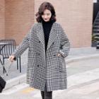 Houndstooth Double-breasted Oversize Coat