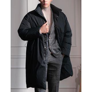 Drawcord-waist Duck Down Padded Coat Black - One Size
