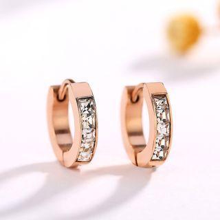 Rhinestone Ear Cuff 1 Pair - Rose Gold - One Size