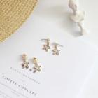 Faux Pearl Starfish Dangle Earring 1 Pair - 5604 - Gold - One Size