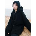 Hooded Fleece Jacket Black - One Size