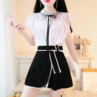 Set: Cap-sleeve Top + Camisole Top + Skort