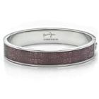 Leather Pattern Sculp Bangle(l) Brown - One Size