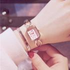 Embellished Rectangular Bracelet Watch