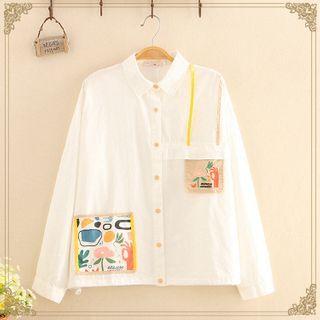 Patched Long-sleeve Shirt