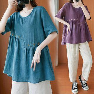 Stitching Short-sleeve Top