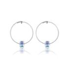 925 Sterling Silver Fashion Simple Geometric Round Cubic Zircon Earrings Silver - One Size