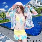 Set: Fringed Bikini + Hooded Jacket