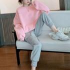 Lettering Sweatshirt / Cargo Harem Sweatpants