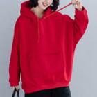 Drawstring Hoodie Red - One Size