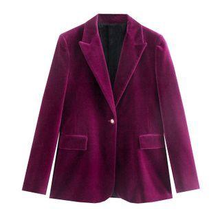 Velvet Single-button Blazer