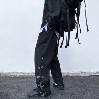 Pin Detail Straight Leg Pants