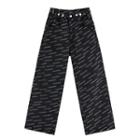 Letter Print Straight Cut Jeans