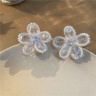 Beaded Flower Stud Earring