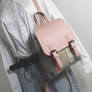 Colour Block Transparent Mini Backpack