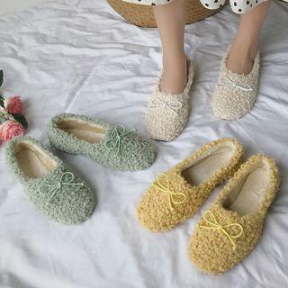 Bow Detail Fluffy Flats