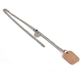 Stainless Steel Lettering Pendant Necklace