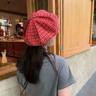 Plaid Beret Red - M