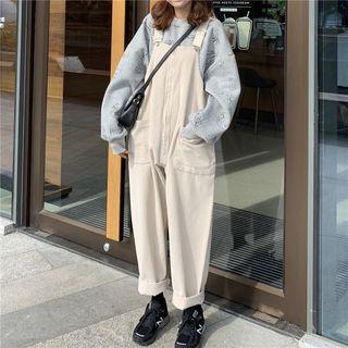Pattern Sweatshirt / Corduroy Jumper Pants