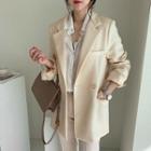 Double-breasted Formal Blazer Light Beige - One Size