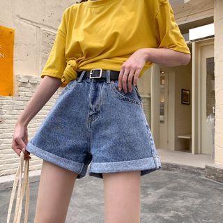 Wide-leg Rolled Shorts