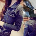Distressed Studded Denim Jacket