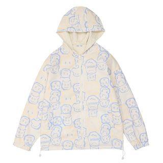 Cartoon Print Zip-up Jacket