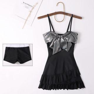 Spaghetti Strap Bow Swim Dress