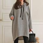 Patch-pocket Boxy Hoodie Dress