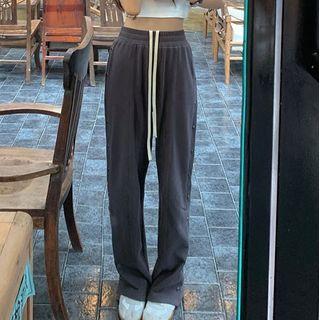 Button-side Wide Leg Pants