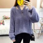 Cut Out Fluffy Sweater