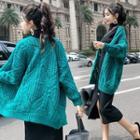 Cable-knit Cardigan Green - One Size