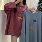 Face Print Oversized Sweatshirt