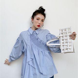 Shirred Asymmetrical Shirt