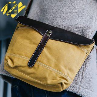 Two-tone Colorblock Stitched Crossbody Bag