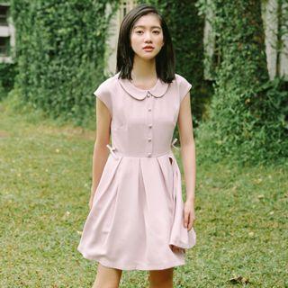 Peter Pan Collar Cap-sleeve A-line Dress
