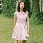 Peter Pan Collar Cap-sleeve A-line Dress